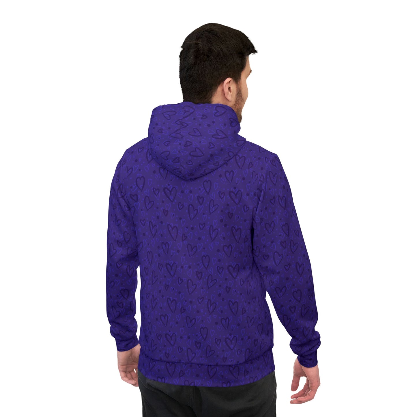 Purple Hearts Athletic Hoodie - Designed by Anndria