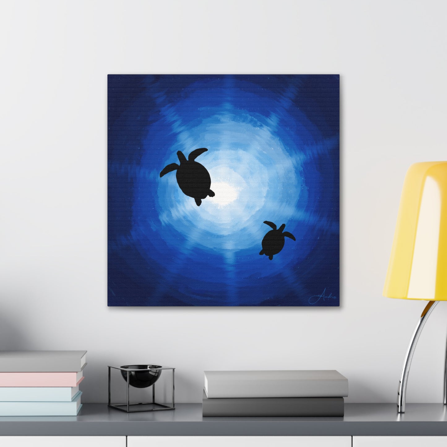 Ocean Turtle Canvas Gallery Wrap - Ocean Art for Beach Lovers by Anndria