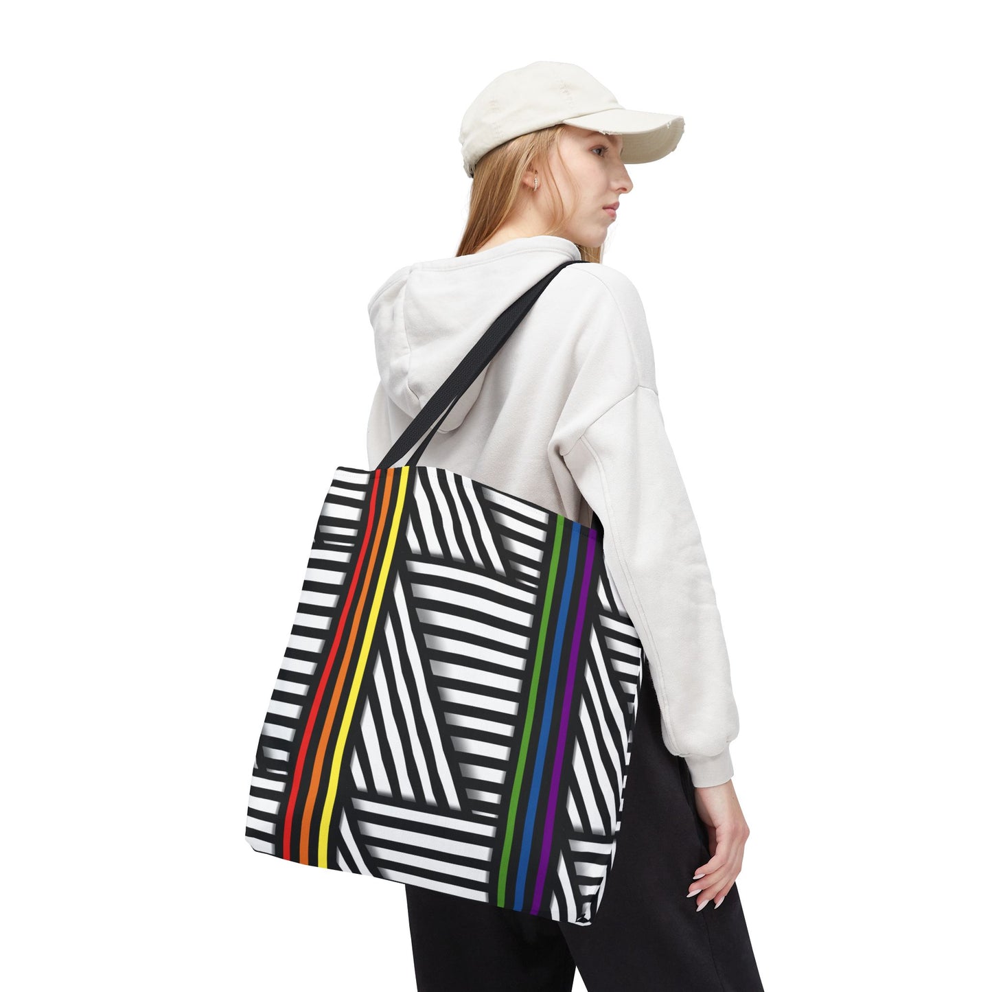 Colorful Striped Pride Tote Bag - Stylish & Versatile for Everyday Use