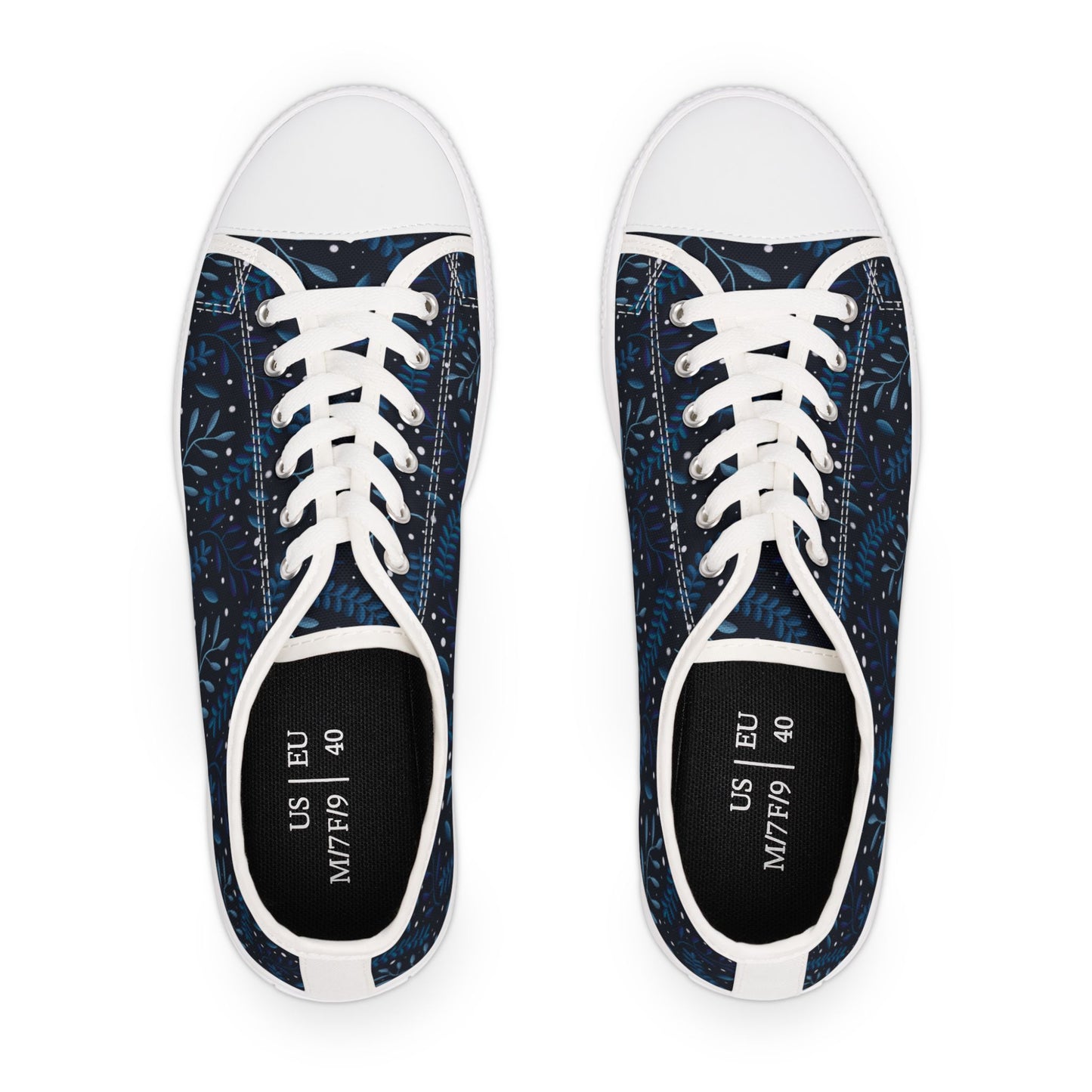 Low Top Sneakers Midnight Blue Forest Design by Anndria