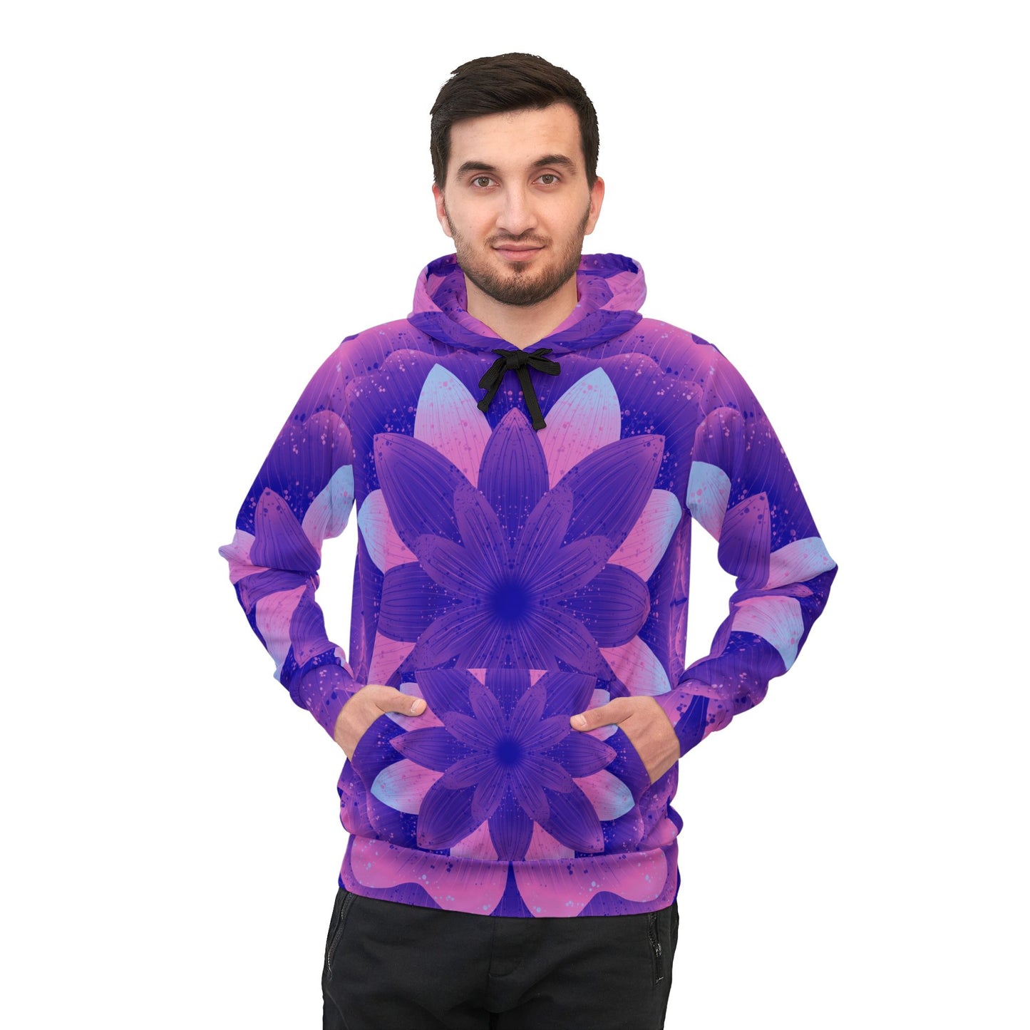 Purple Madness Athletic Hoodie by Anndria