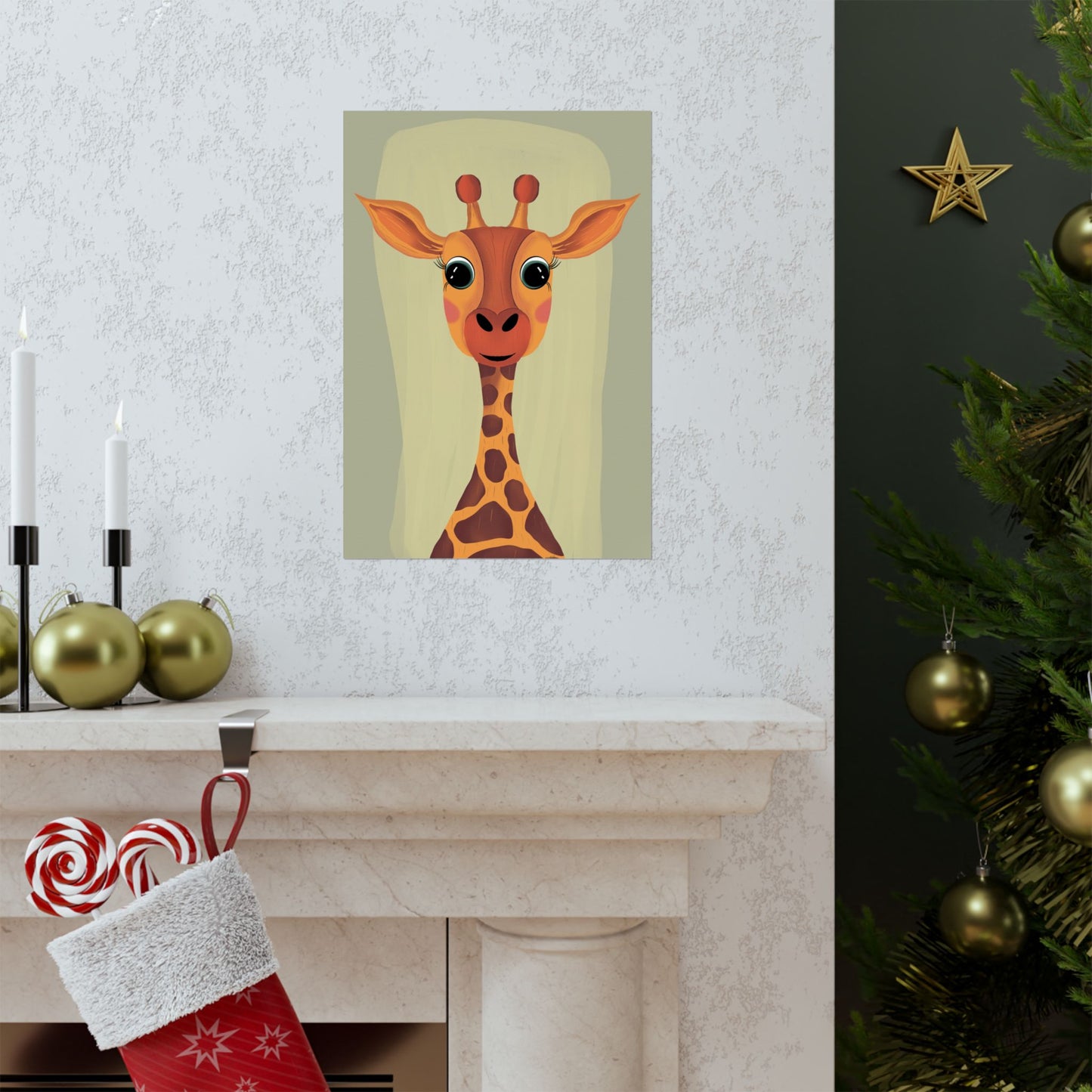 Vertical Poster, Giraffe Art Print, Matte Finish Wall Decor, Anndria Design, Giraffe Lover Gift, Nature Theme Decoration