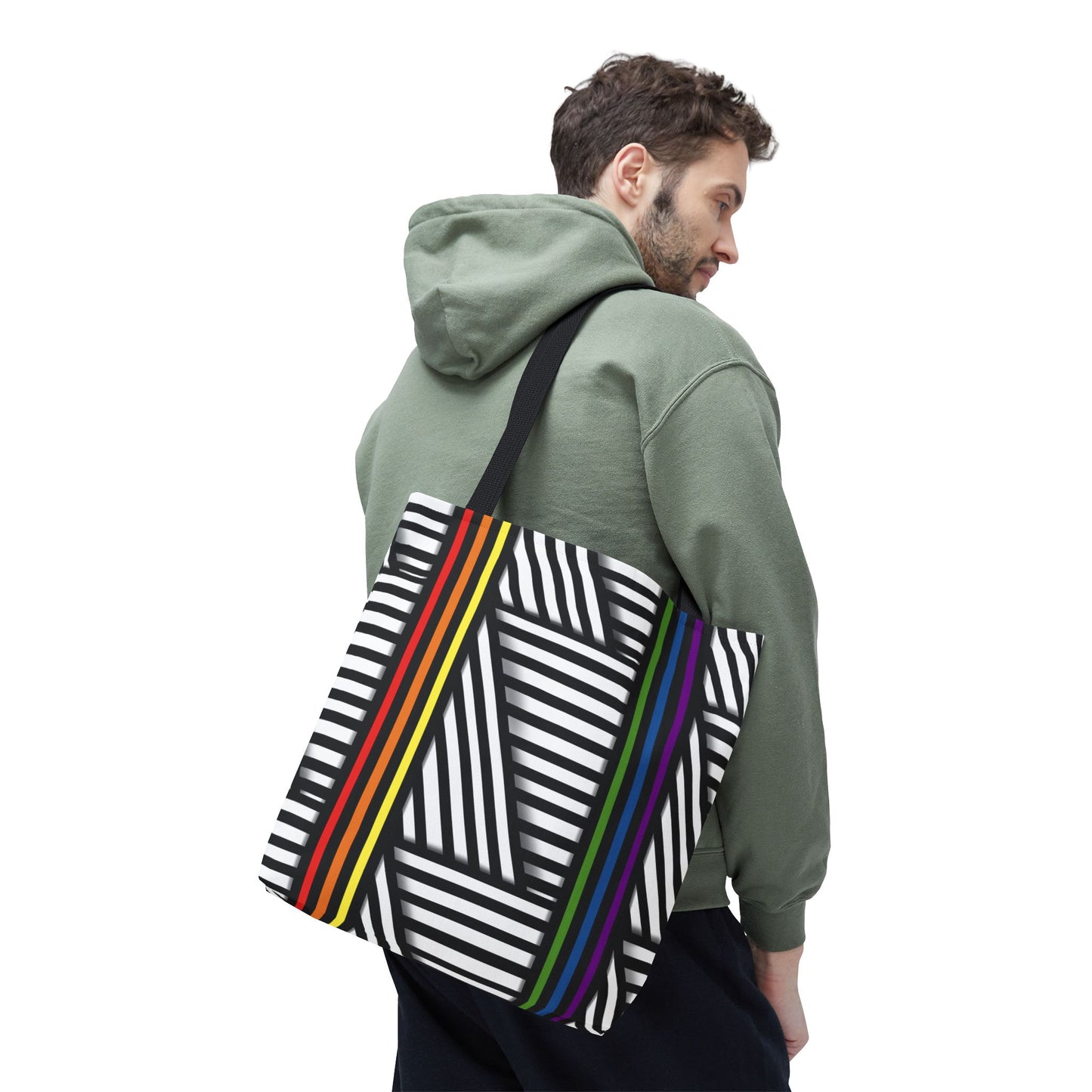 Colorful Striped Pride Tote Bag - Stylish & Versatile for Everyday Use