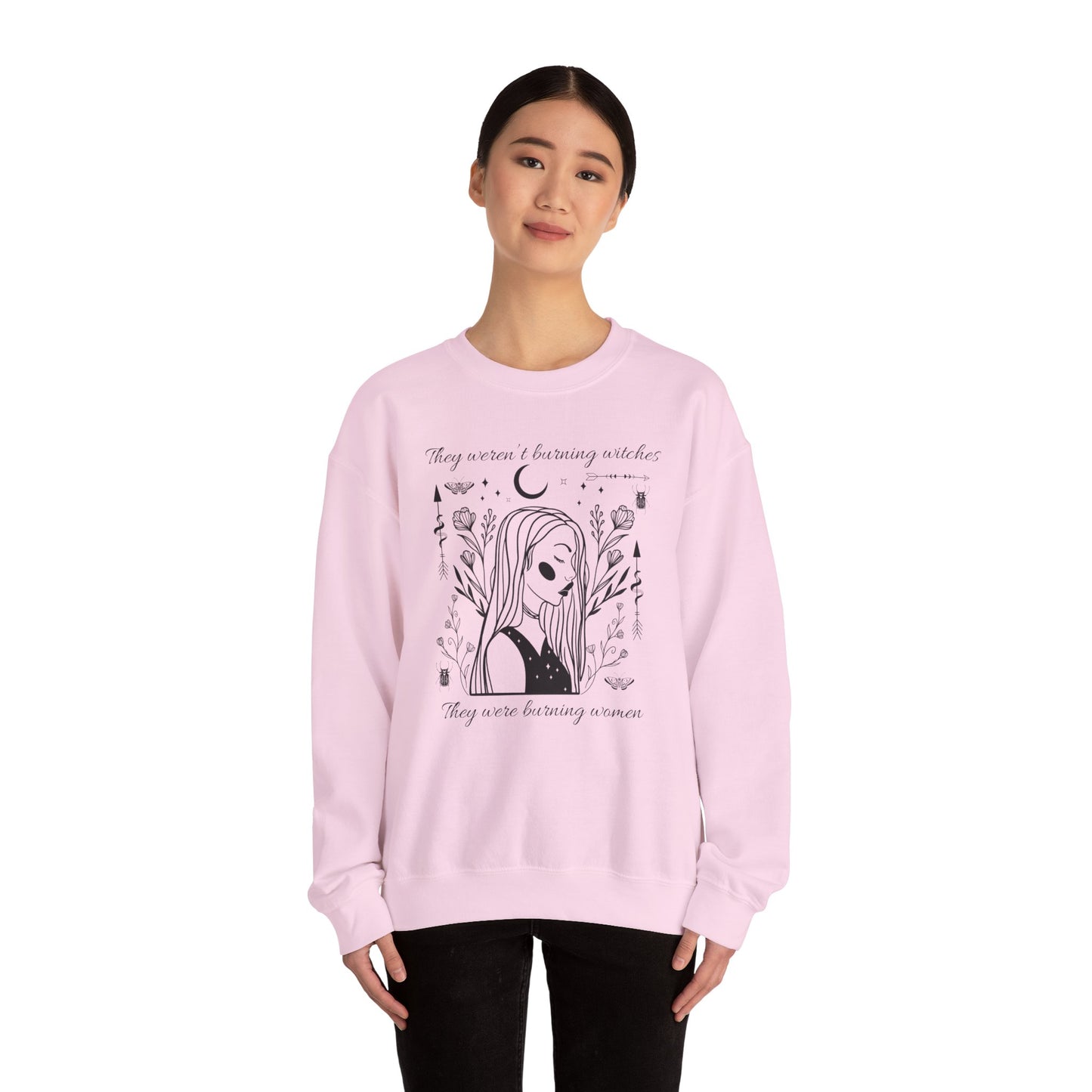 Feminine Rage Sweatshirt, Women's Empowerment Jumper, Witch Burning Feminist Top, Gender Equality Pullover, Unisex Crewneck Sweater