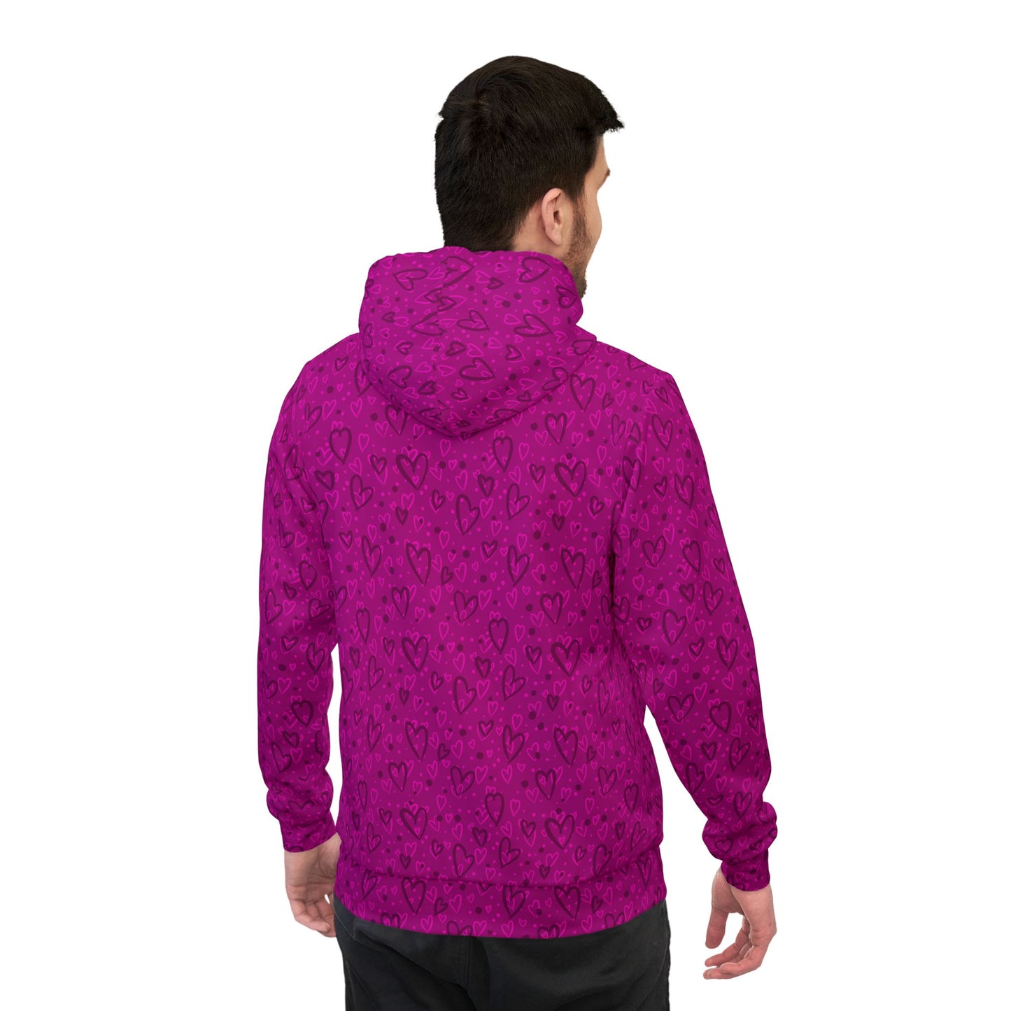 Pink Hearts Athletic Hoodie - Designed by Anndria