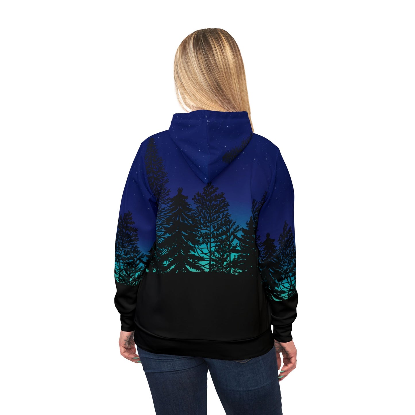 Starry Night Forest Athletic Hoodie - Outdoor Adventure Wear