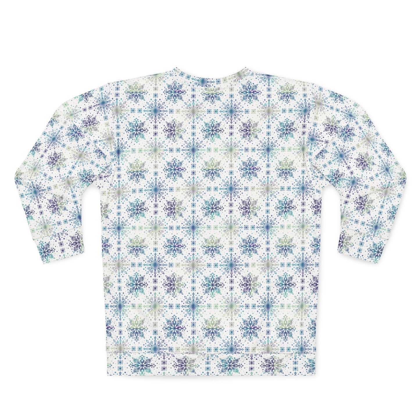 Snowflake Unisex Sweatshirt - Watercolor Design by Anndria - Frosty teal, purple and green