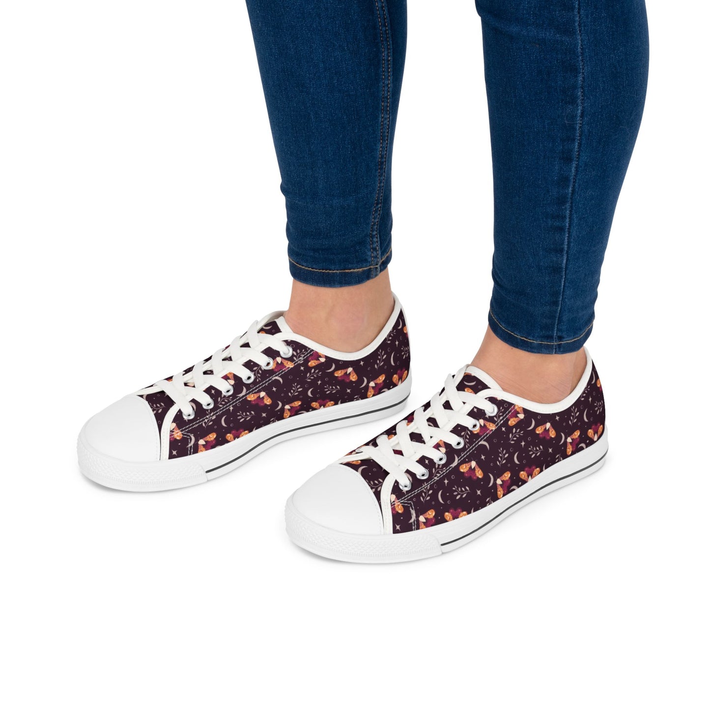 Sneakers Witchy Moth Orange Design by Anndria