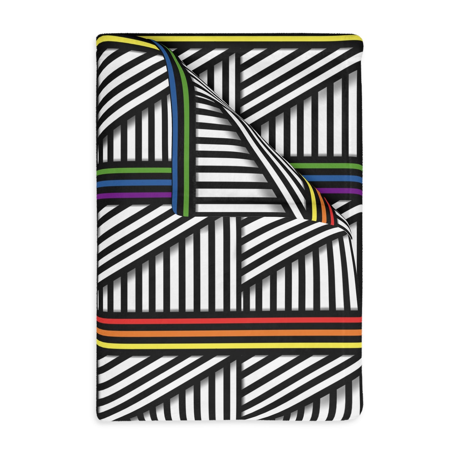 Geometric Pride Pattern Velveteen Microfiber Blanket - Cozy & Stylish Accent for Home