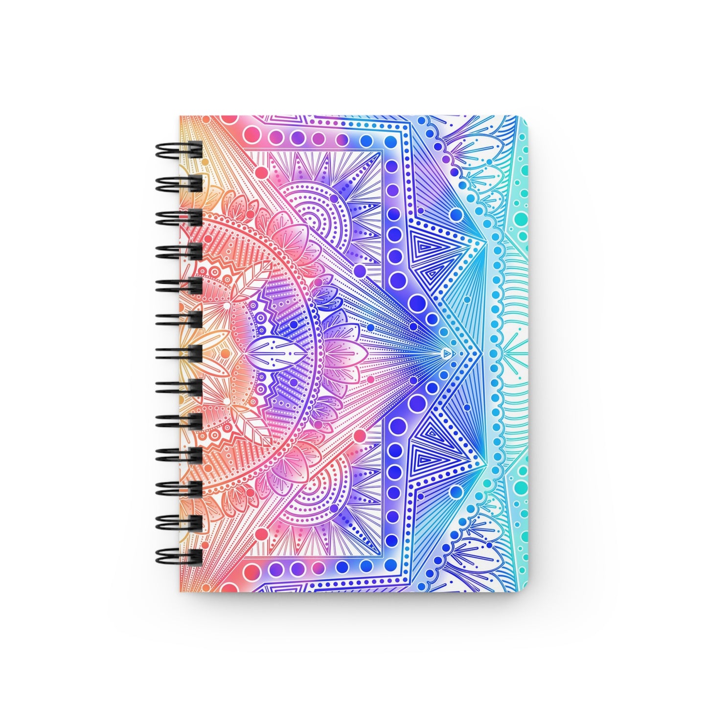 Spiral Bound Journal, Celestial Kaleidoscope Mandala Design, Artwork by Anndria, Notebook, Sketchbook, Diary, Writing Journal,