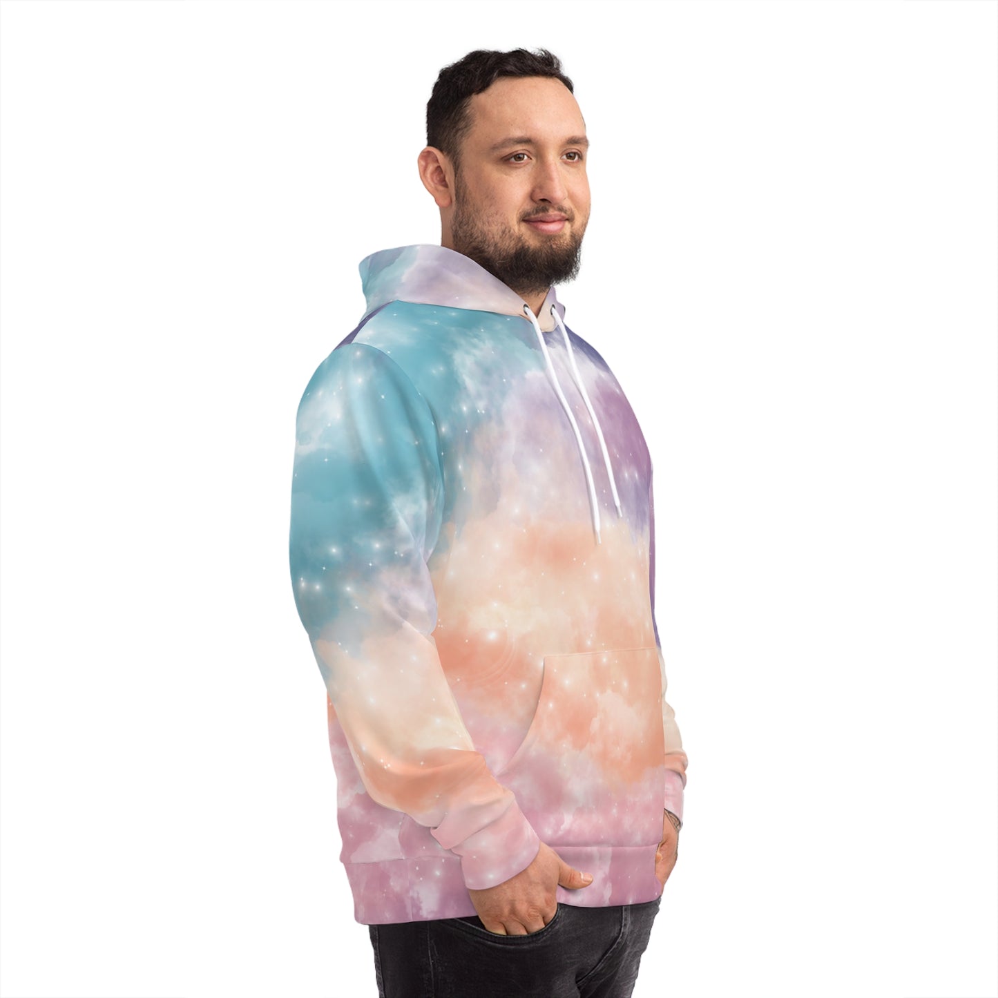 Cosmic Whispers Fashion Hoodie - Dreamy Pastel Galaxy-Inspired Hoodie