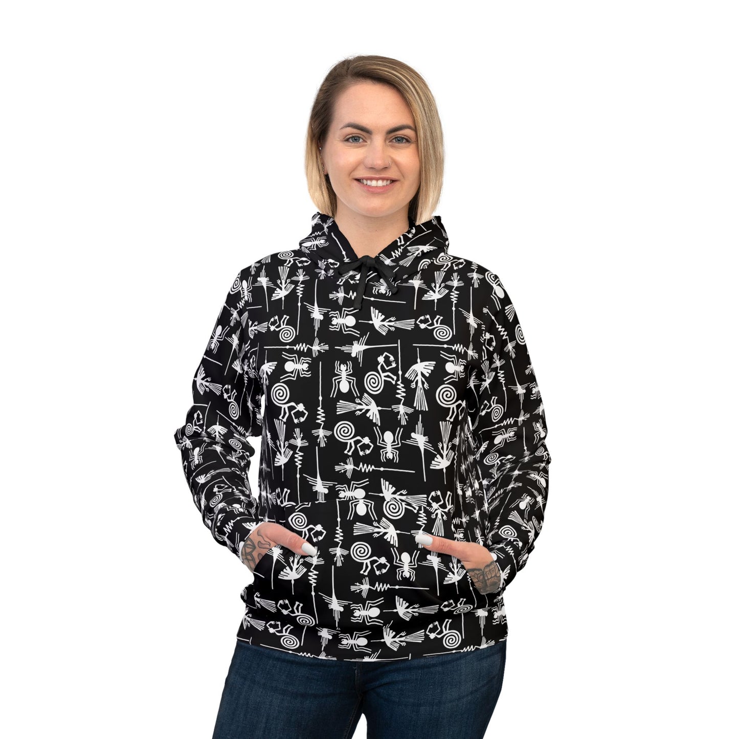 Nazca Lines Geoglyphs Peru Design Hoodie - Black