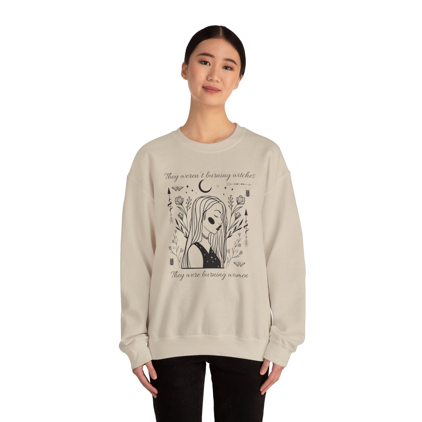 Feminine Rage Sweatshirt, Women's Empowerment Jumper, Witch Burning Feminist Top, Gender Equality Pullover, Unisex Crewneck Sweater