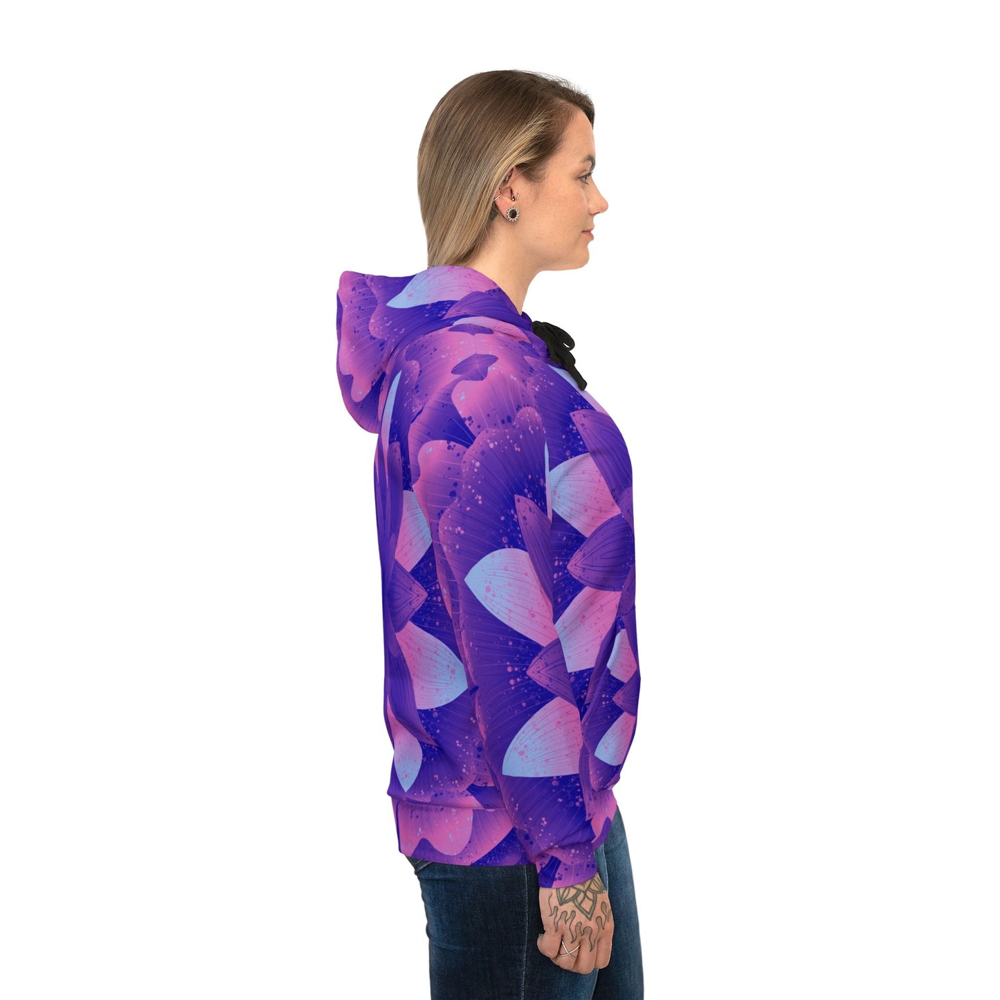 Purple Madness Athletic Hoodie by Anndria