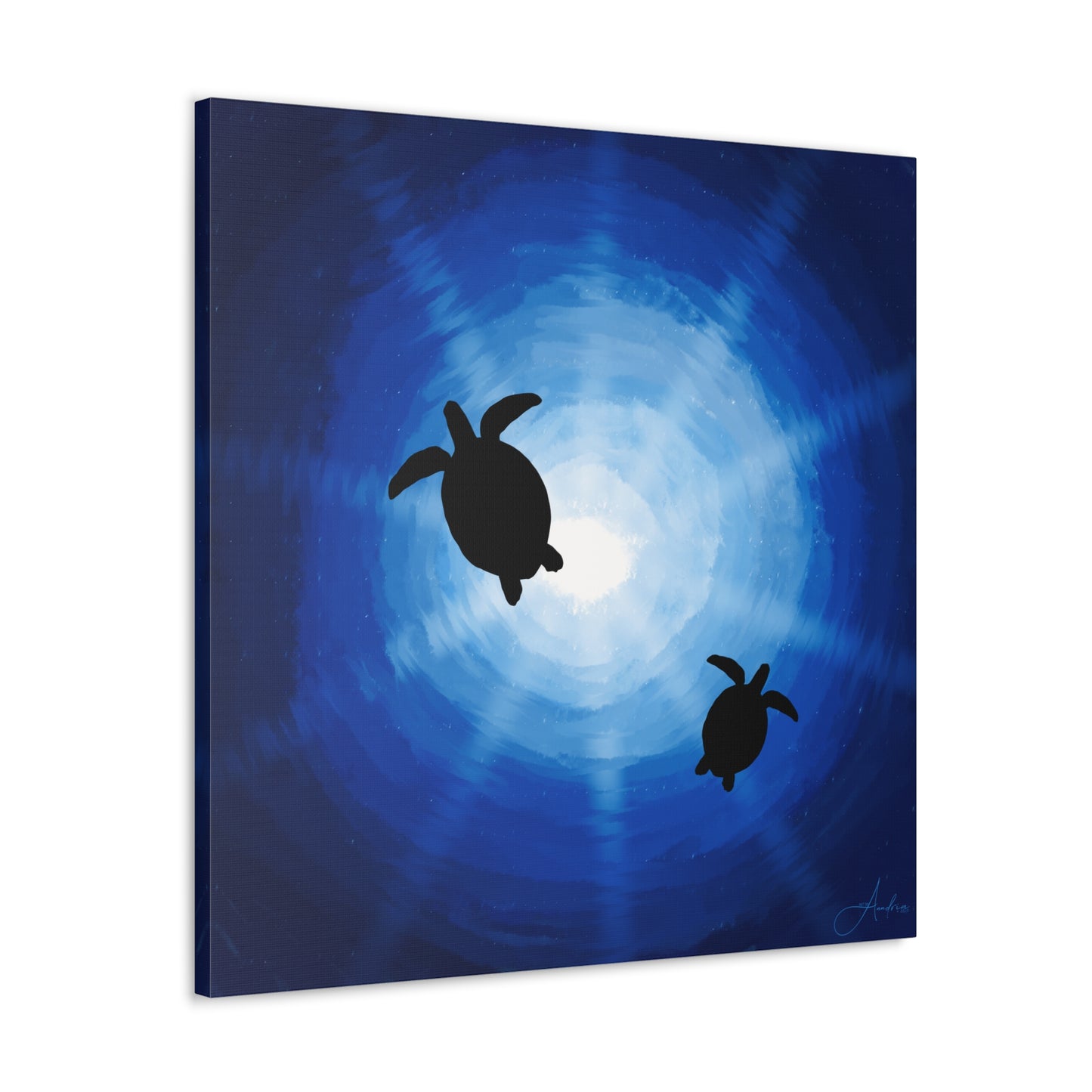 Ocean Turtle Canvas Gallery Wrap - Ocean Art for Beach Lovers by Anndria