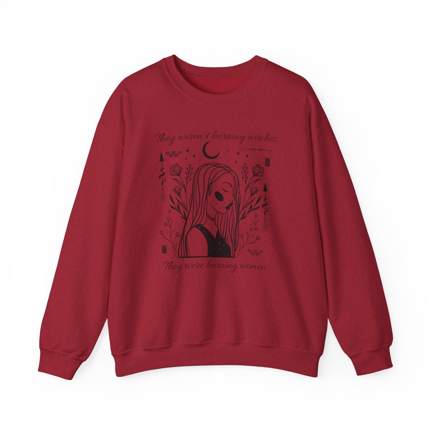 Feminine Rage Sweatshirt, Women's Empowerment Jumper, Witch Burning Feminist Top, Gender Equality Pullover, Unisex Crewneck Sweater