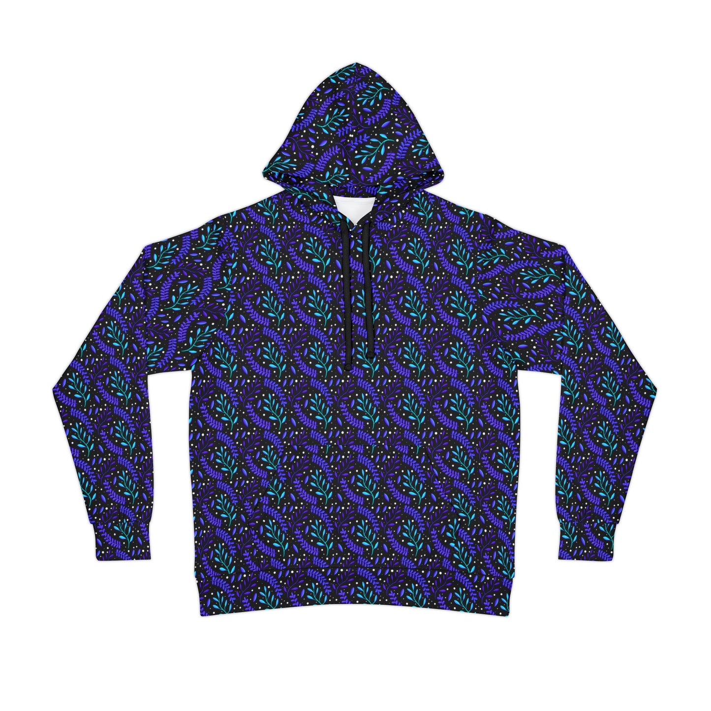 Cosmic Teal & Purple Forest Athletic Hoodie by Anndria