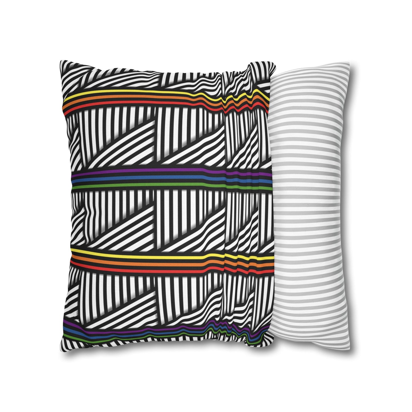 Geometric Striped Pride Pillowcase - Modern Home Décor, Stylish Accent for Living Room