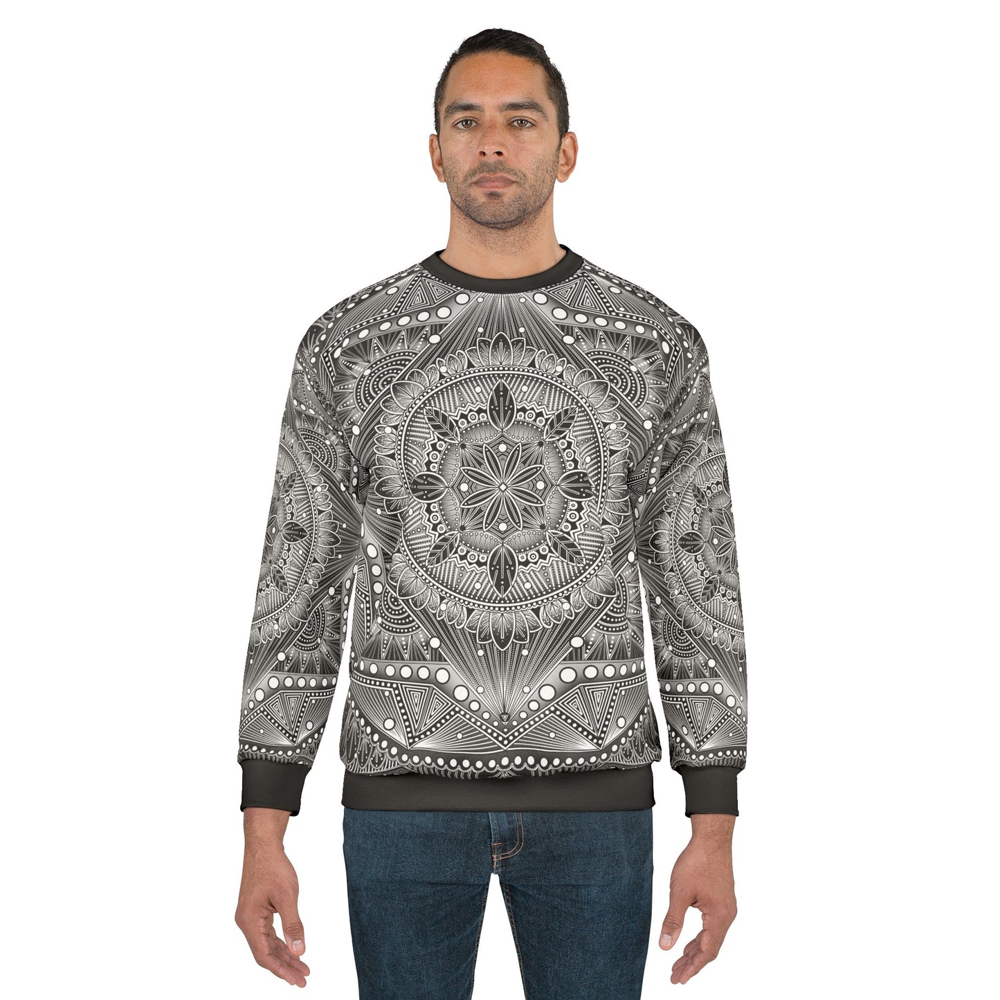Mystic Web Mandala Unisex Sweatshirt, Artwork by Anndria, Hoodie for Men and Women, Boho Sweatshirt, Festival Clothing,