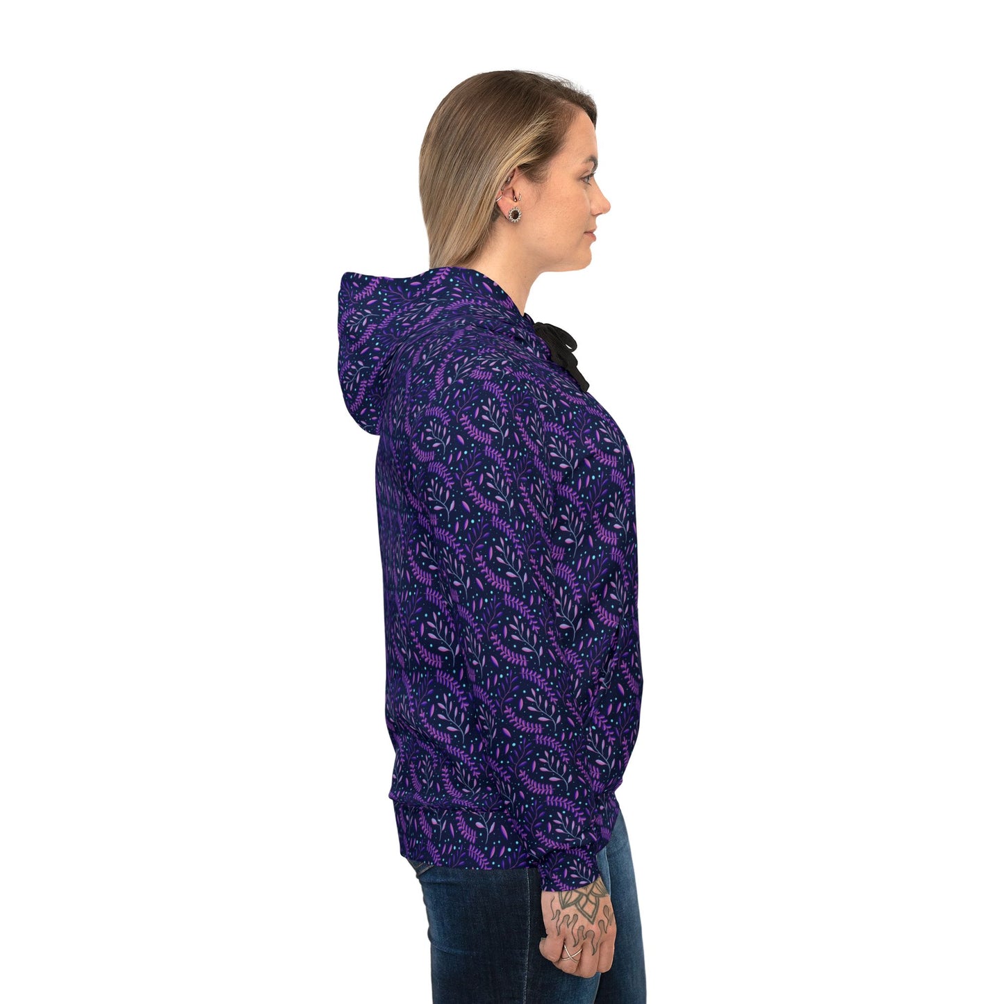 Cosmic Purple Forest Athletic Hoodie by Anndria