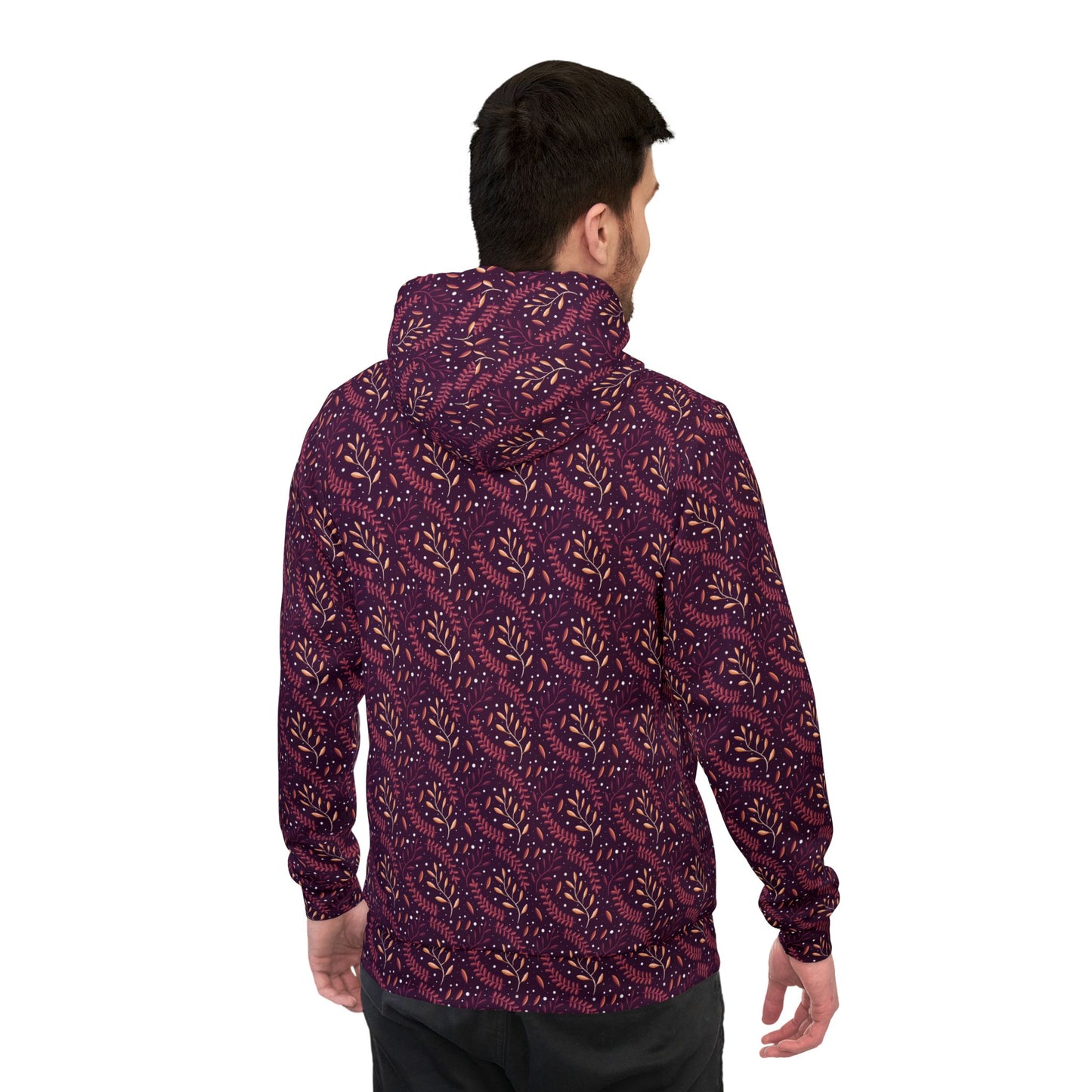 Midnight Orange Forest Athletic Hoodie by Anndria