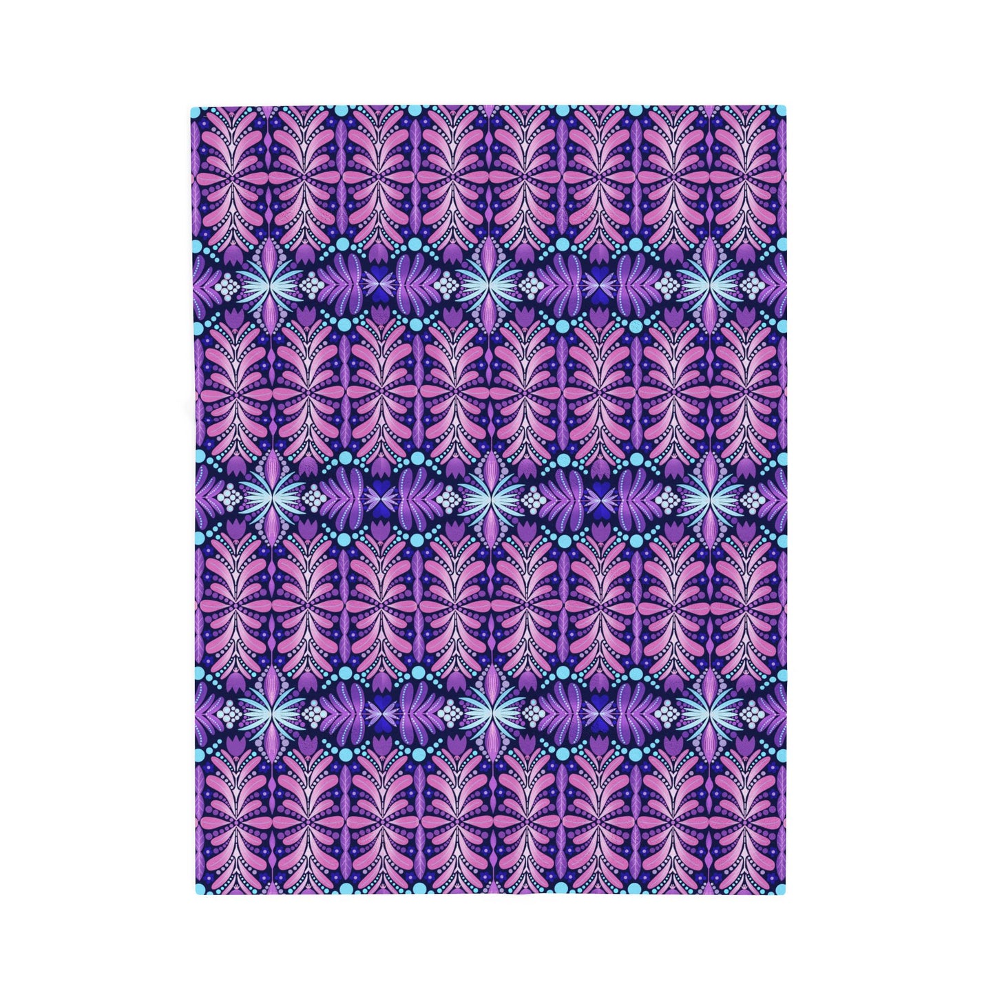 Vibrant Floral Velveteen Plush Blanket – Cozy Home Decor