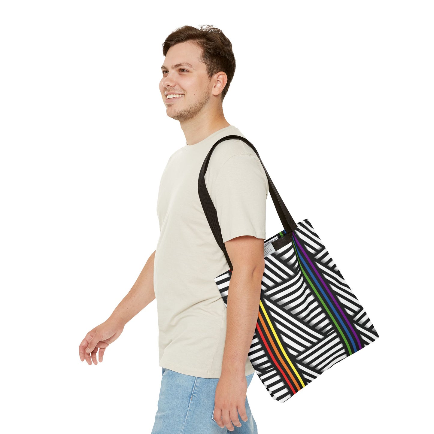 Colorful Striped Pride Tote Bag - Stylish & Versatile for Everyday Use