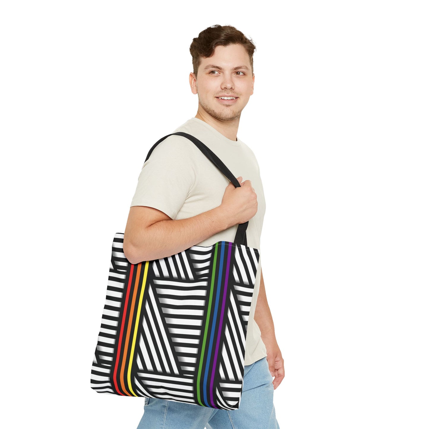 Colorful Striped Pride Tote Bag - Stylish & Versatile for Everyday Use