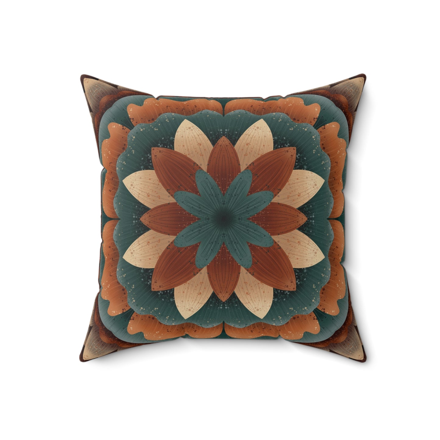 Faux Suede Pillow, Harvest Harmony Mandala, Fall Vibes Home Decor, Square Cushion, Autumn Artwork, Anndria Design, Decorative Throw Pillow