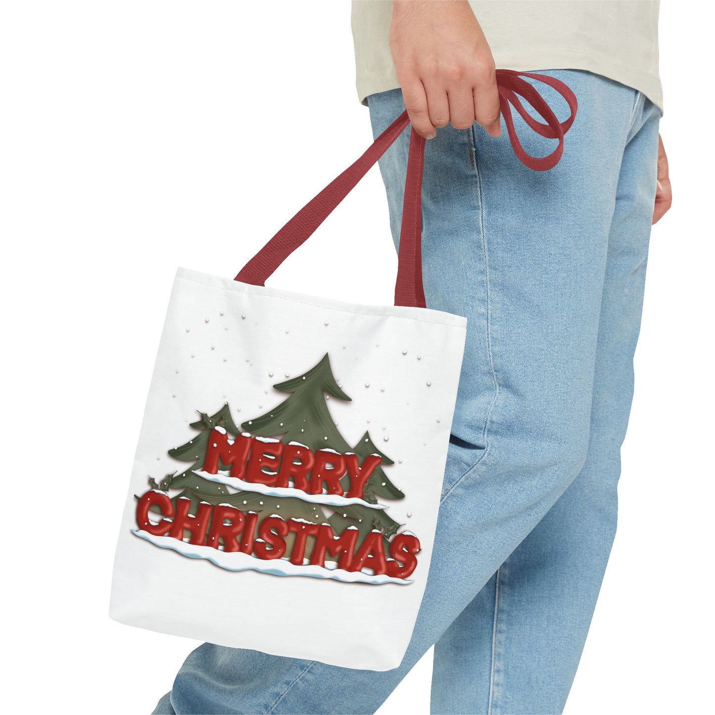 Christmas Tote Bag with Snow, Anndria Design