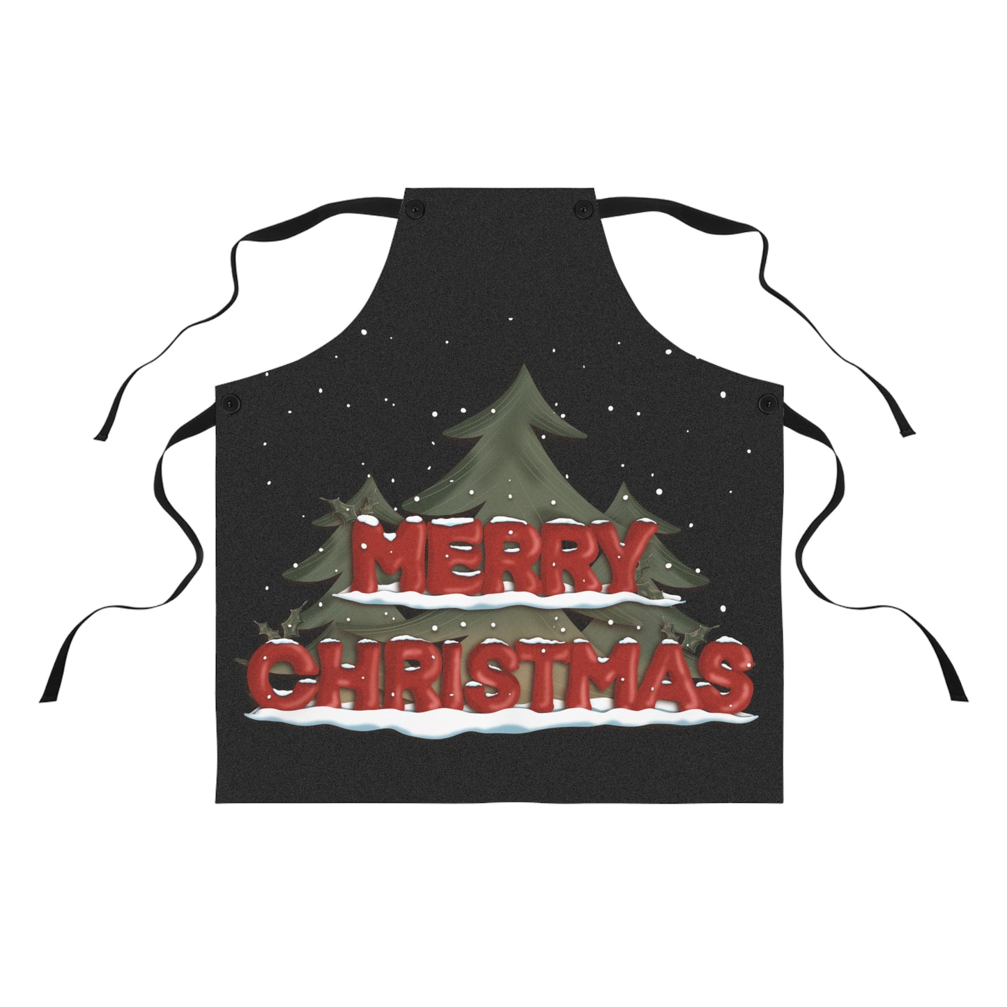 Christmas Apron with Snowy Letters by Anndria
