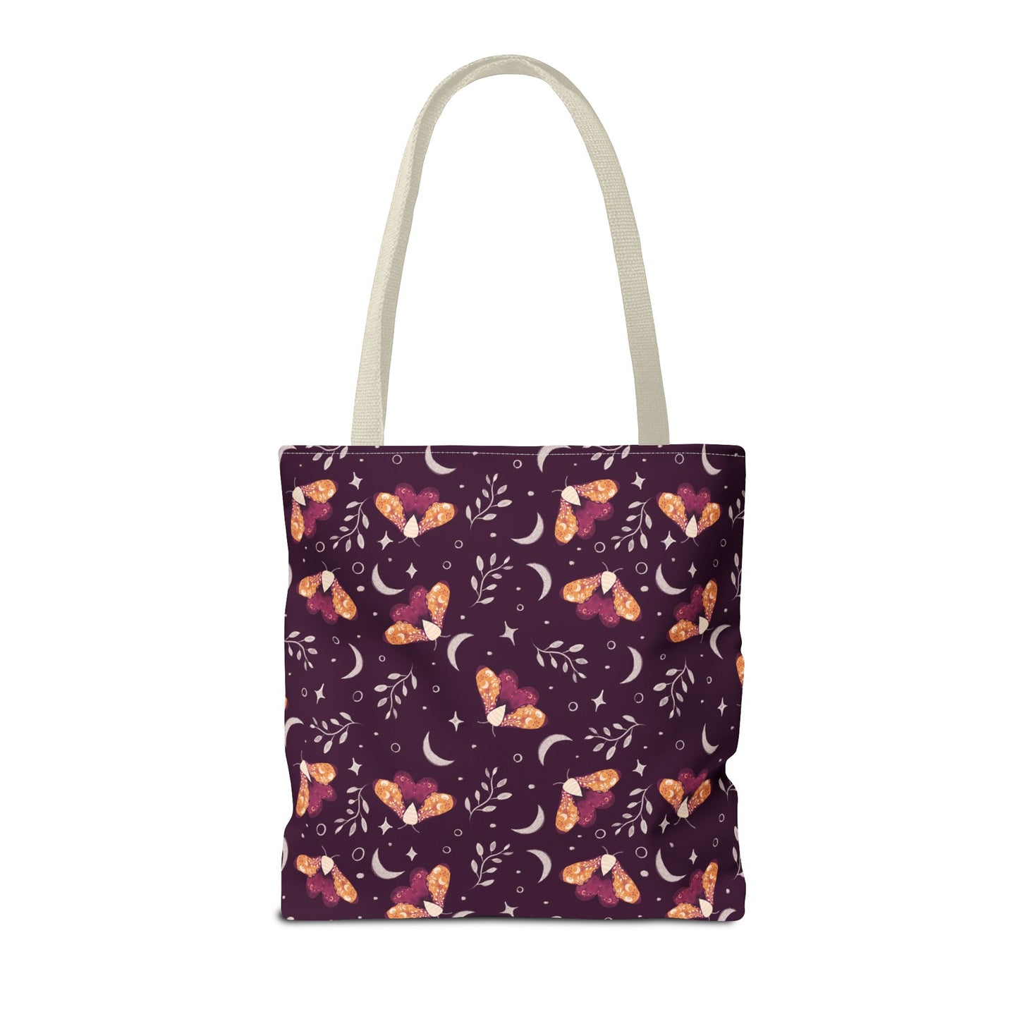 Moth Tote Bag Orange - Witchy Aesthetic Design by Anndria