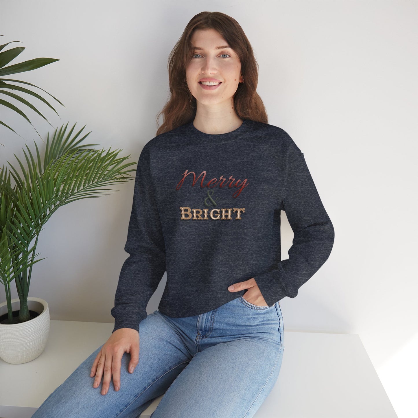 Merry & Bright Sweatshirt - Christmas Holiday