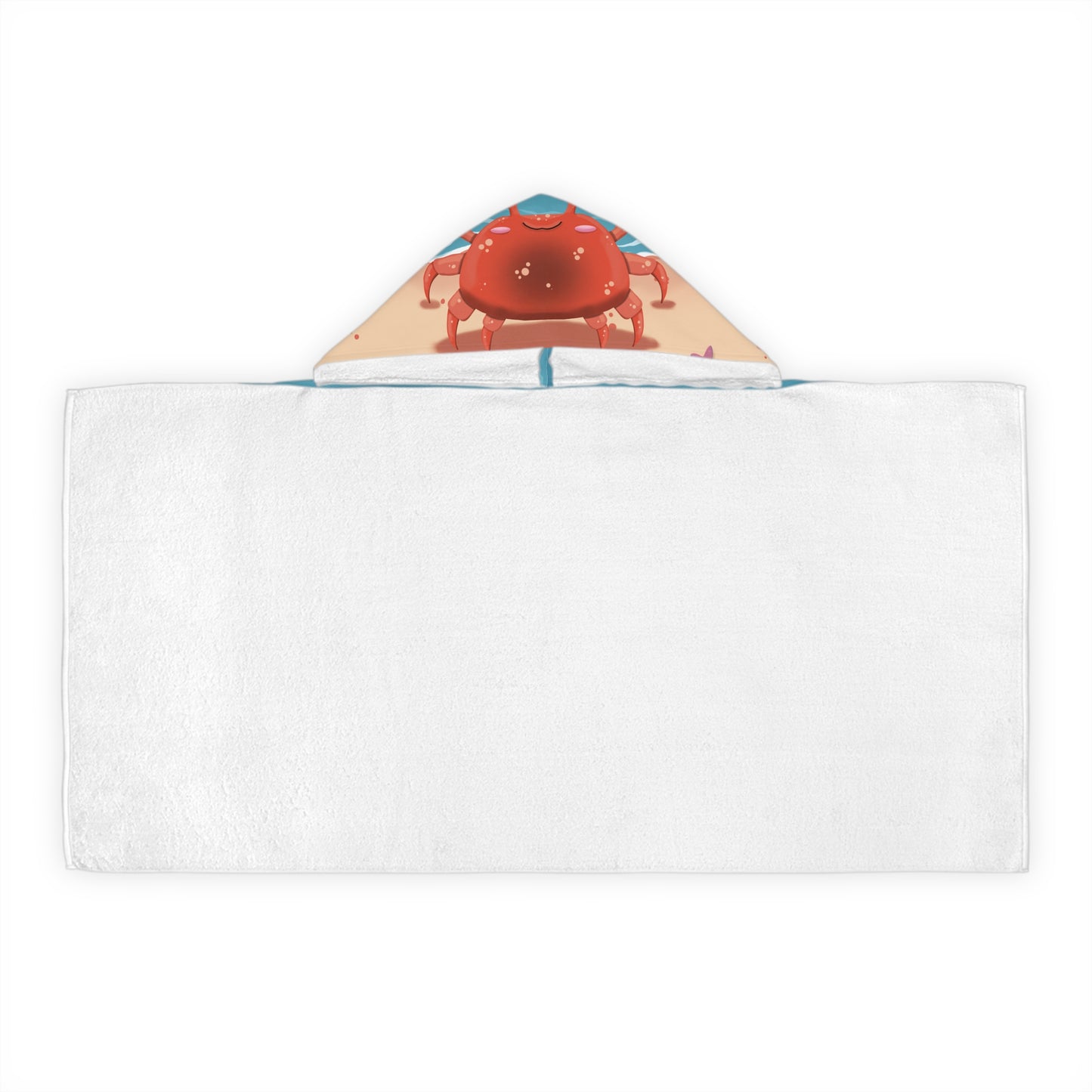 Hooded Towel - Beachside Pincher Crab Artwork by Anndria