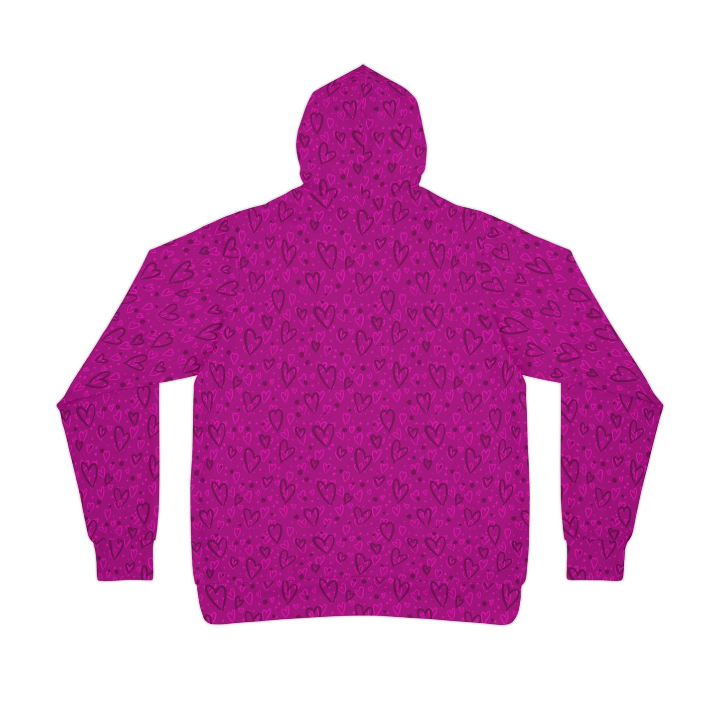 Pink Hearts Athletic Hoodie - Designed by Anndria
