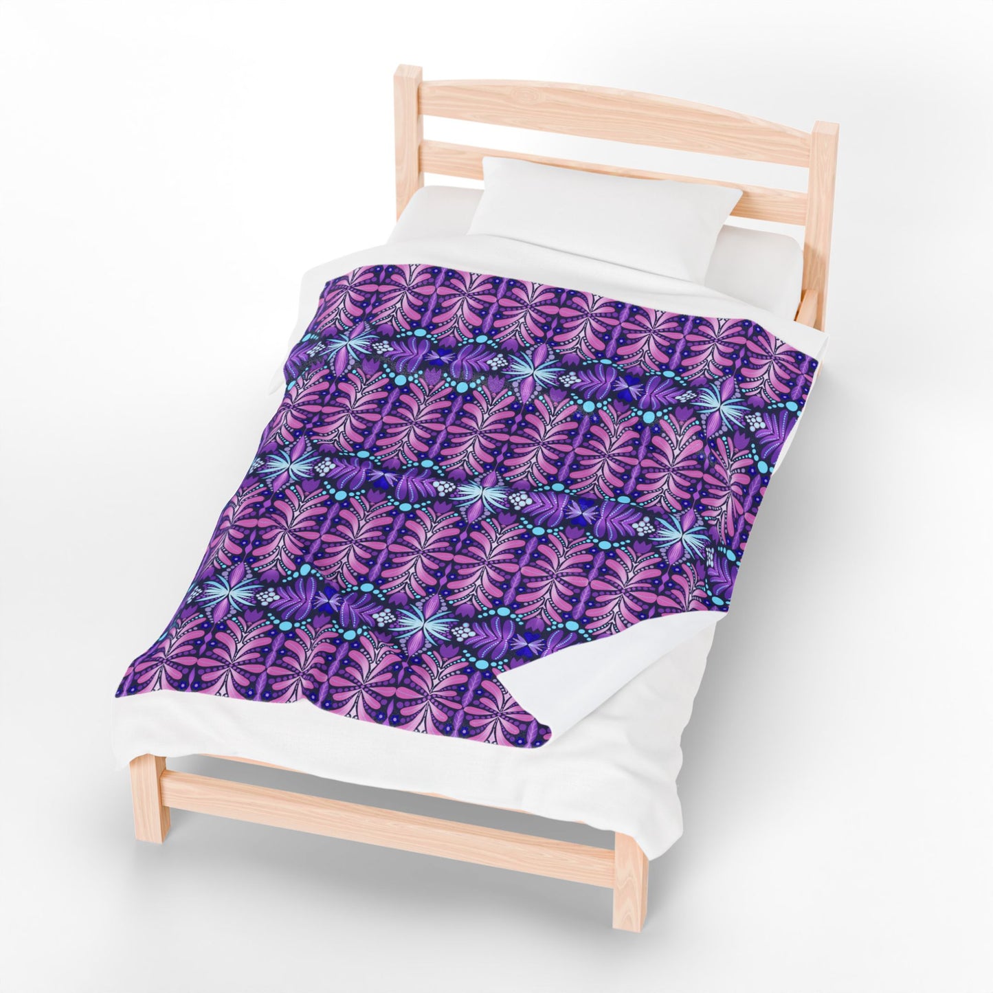 Vibrant Floral Velveteen Plush Blanket – Cozy Home Decor