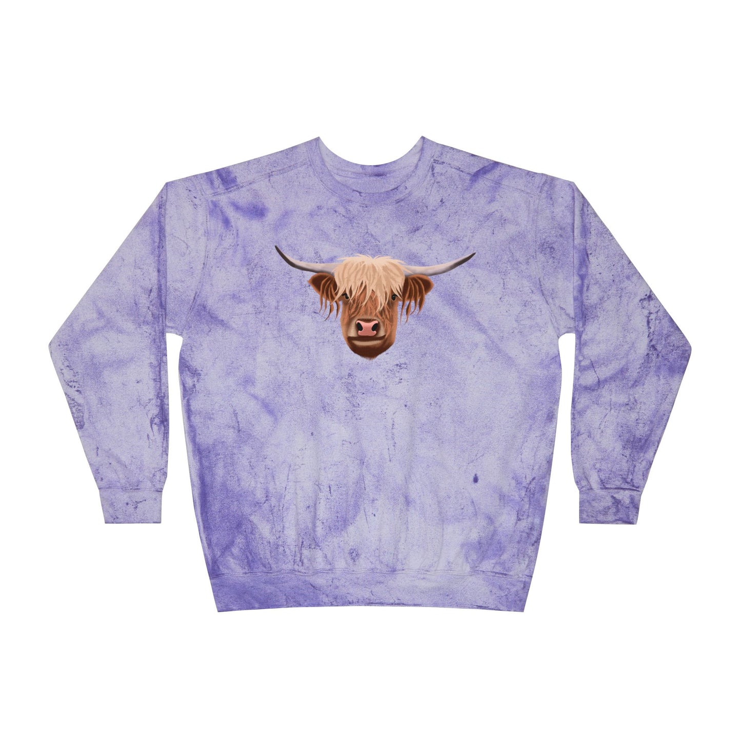 Highland Cow Color Blast Unisex Crewneck Sweatshirt - Vibrant & Cozy Apparel
