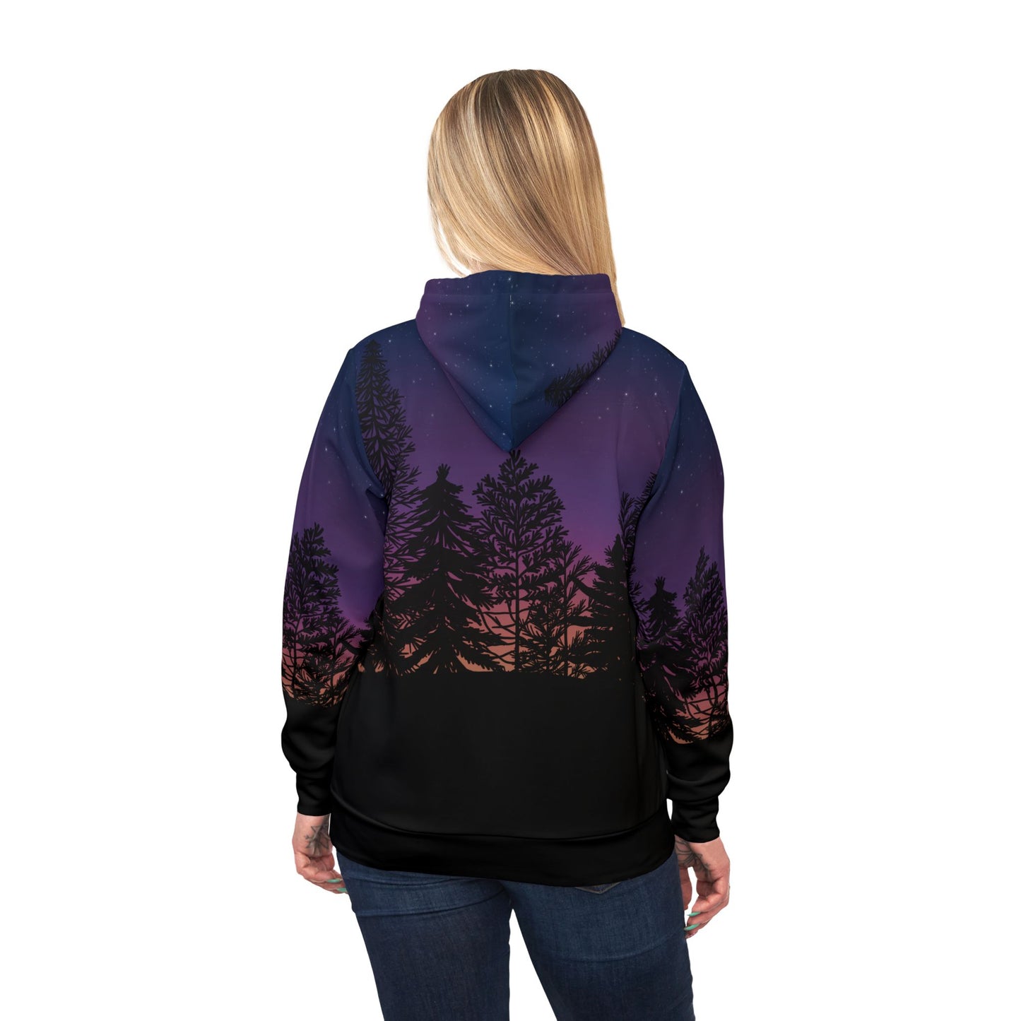 Starry Night Forest Athletic Hoodie - Outdoor Adventure Wear