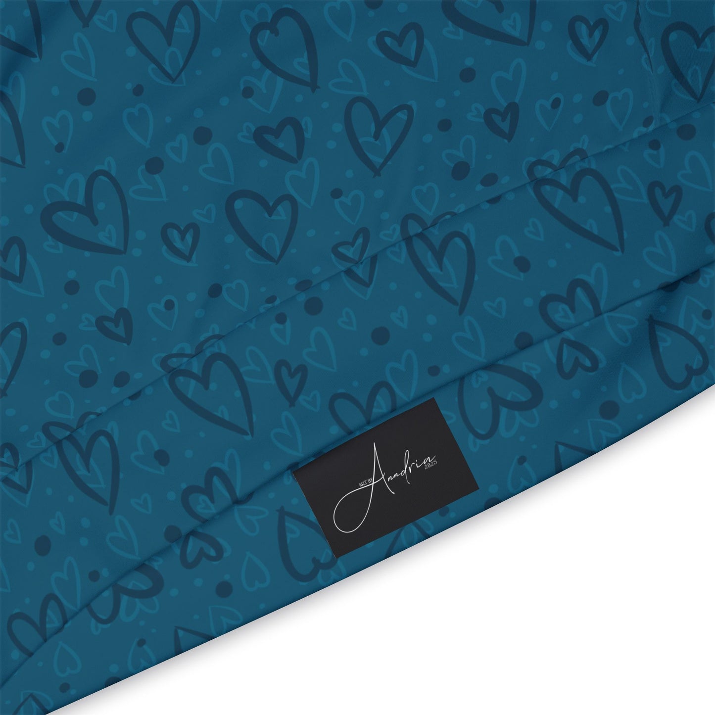 Teal Hearts Athletic Hoodie - Designed by Anndria