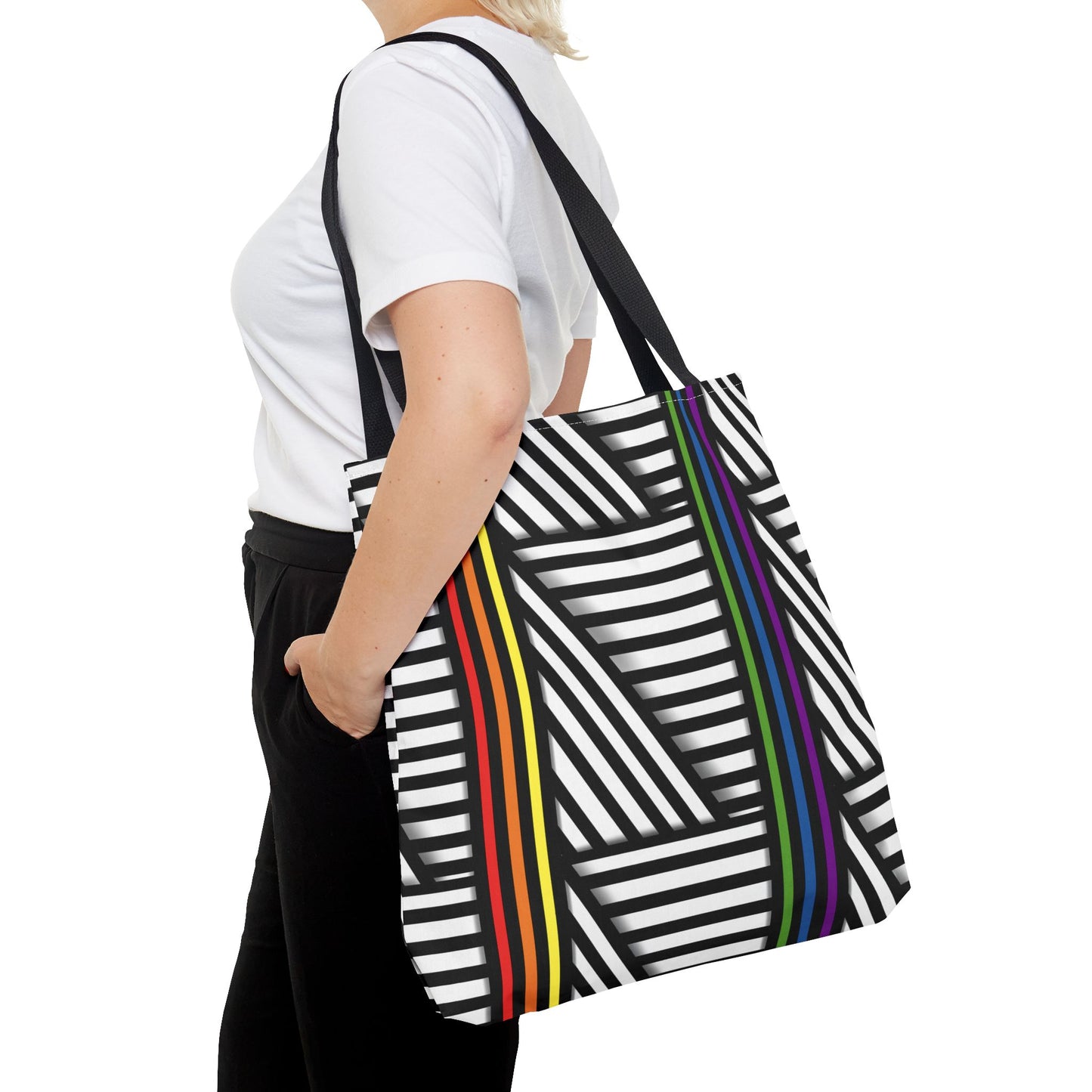 Colorful Striped Pride Tote Bag - Stylish & Versatile for Everyday Use