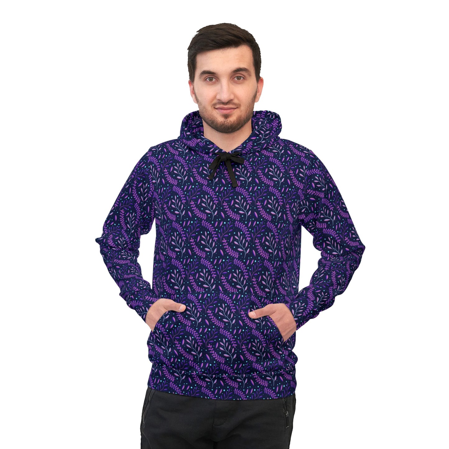 Cosmic Purple Forest Athletic Hoodie by Anndria