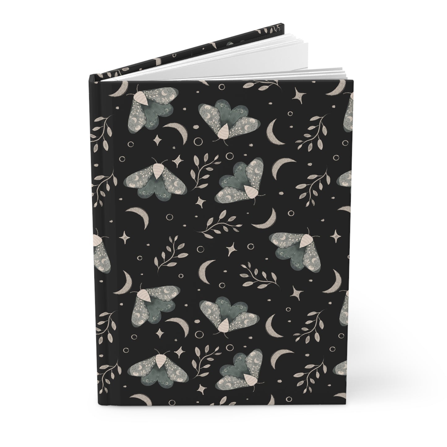 Hardcover Journal Witchy Moth Design by Anndria