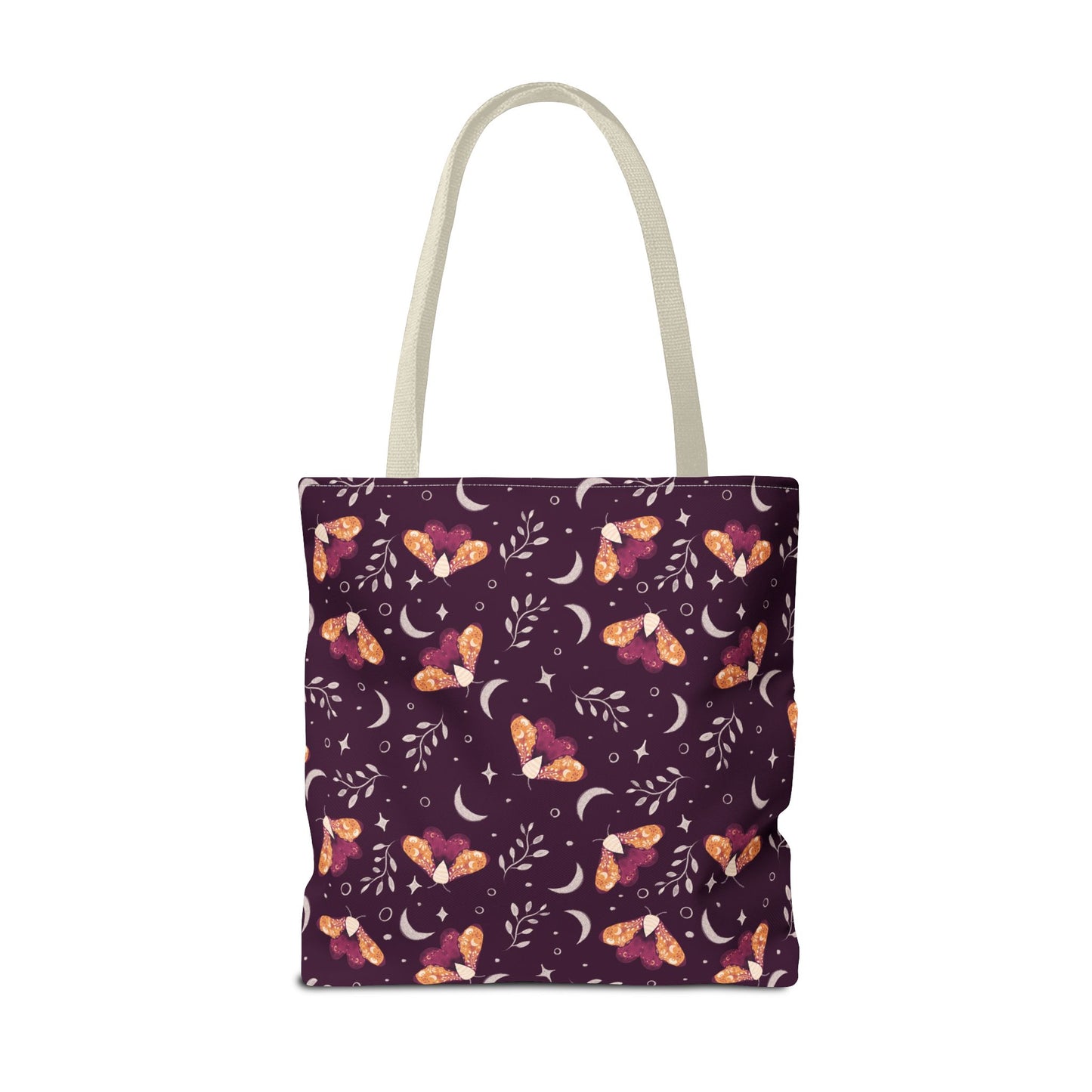 Moth Tote Bag Orange - Witchy Aesthetic Design by Anndria