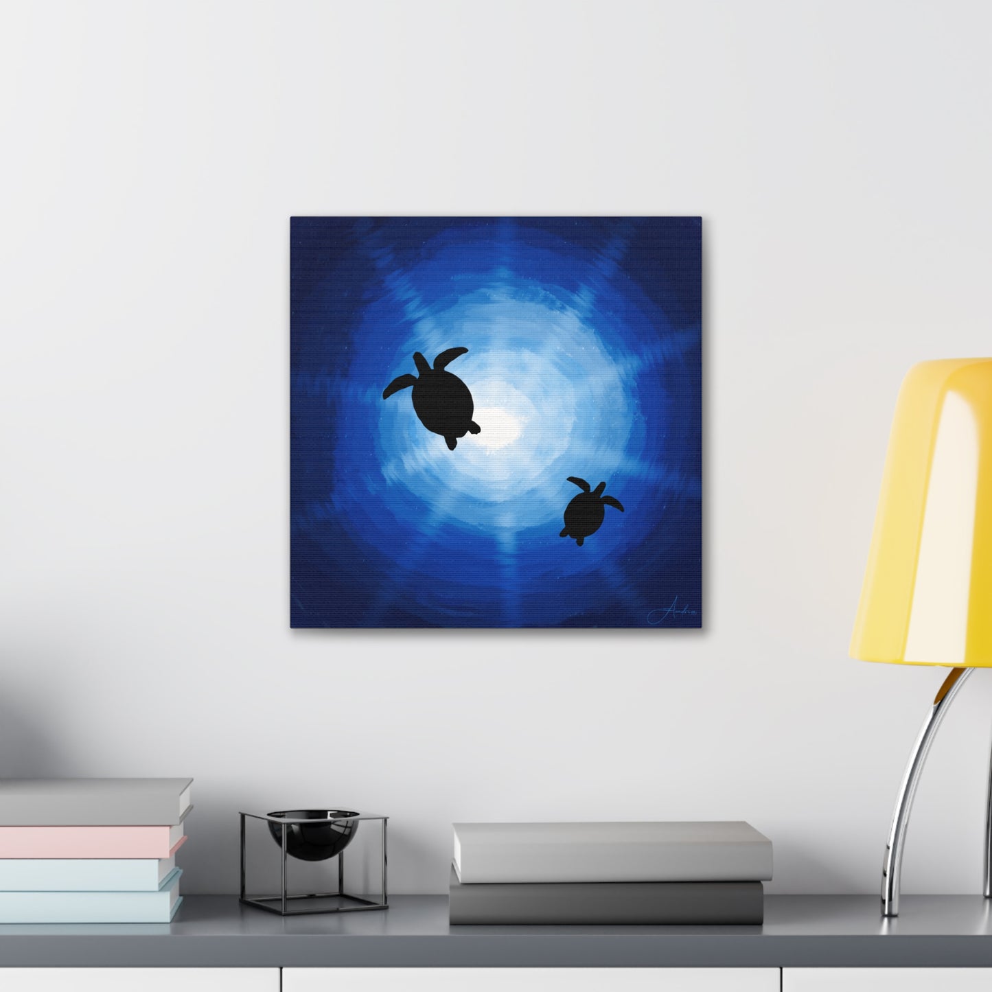 Ocean Turtle Canvas Gallery Wrap - Ocean Art for Beach Lovers by Anndria