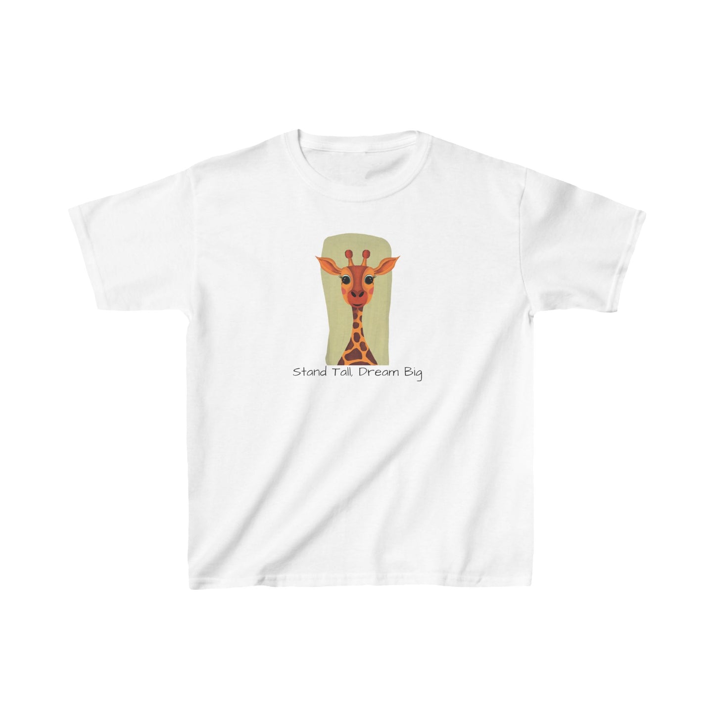 Kids T-Shirt, Green-Eyed Grace Giraffe, Stand Tall, Dream Big Tee, Children's Tee, Giraffe Shirt, Animal Lover Gift