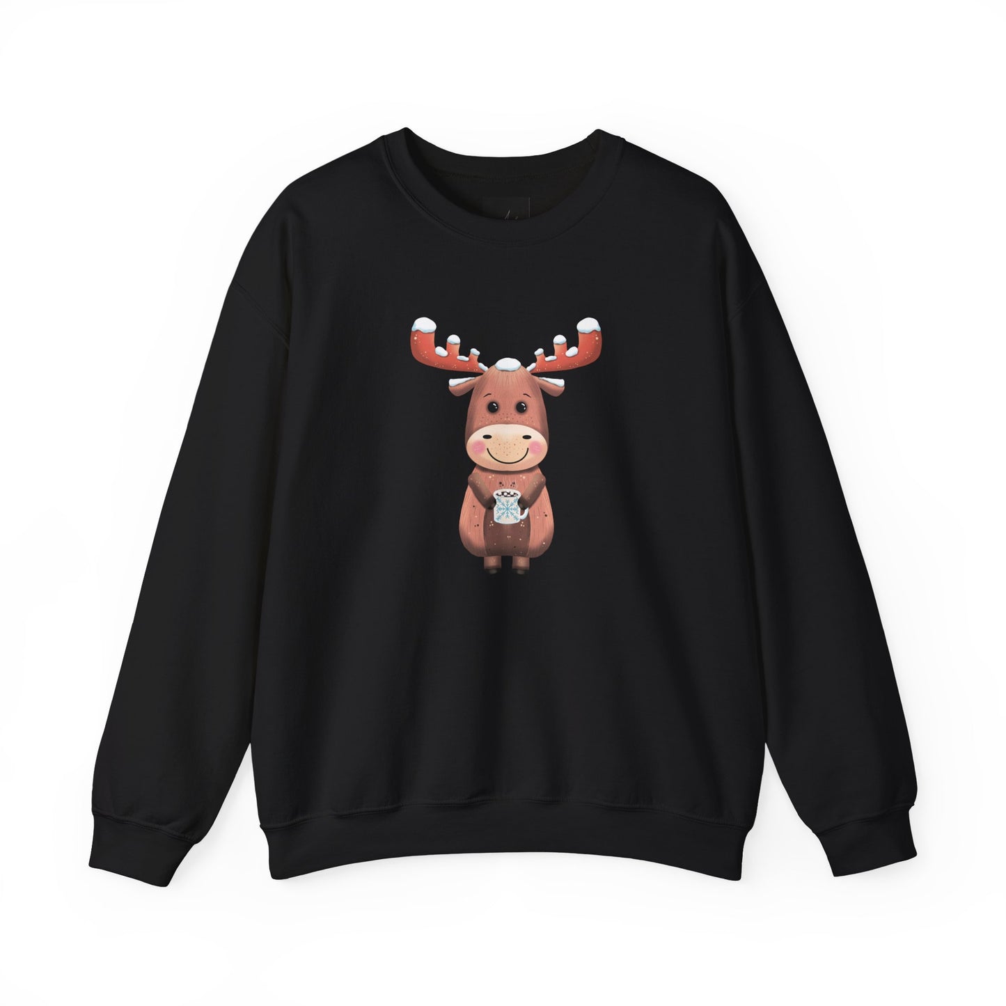 Moose Hot Chocolate Crewneck Sweatshirt by Anndria