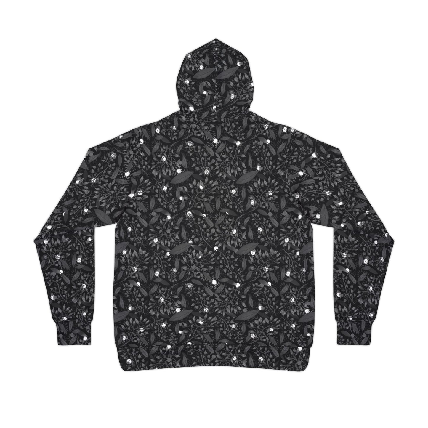 Athletic Hoodie Late Night Botanical Pattern by Anndria