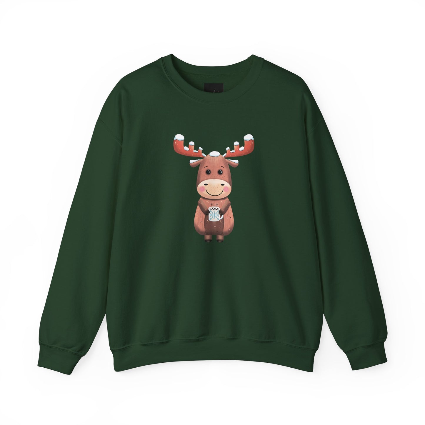 Moose Hot Chocolate Crewneck Sweatshirt by Anndria