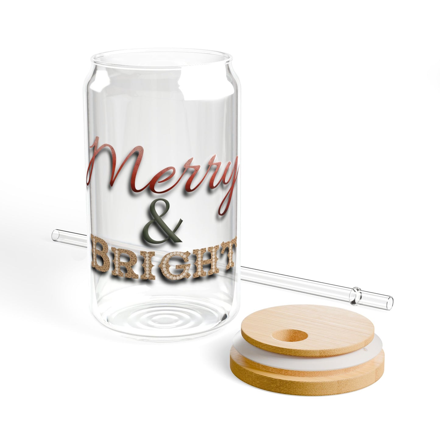Sipper Glass, 16oz Meryy and Bright Design by Anndria