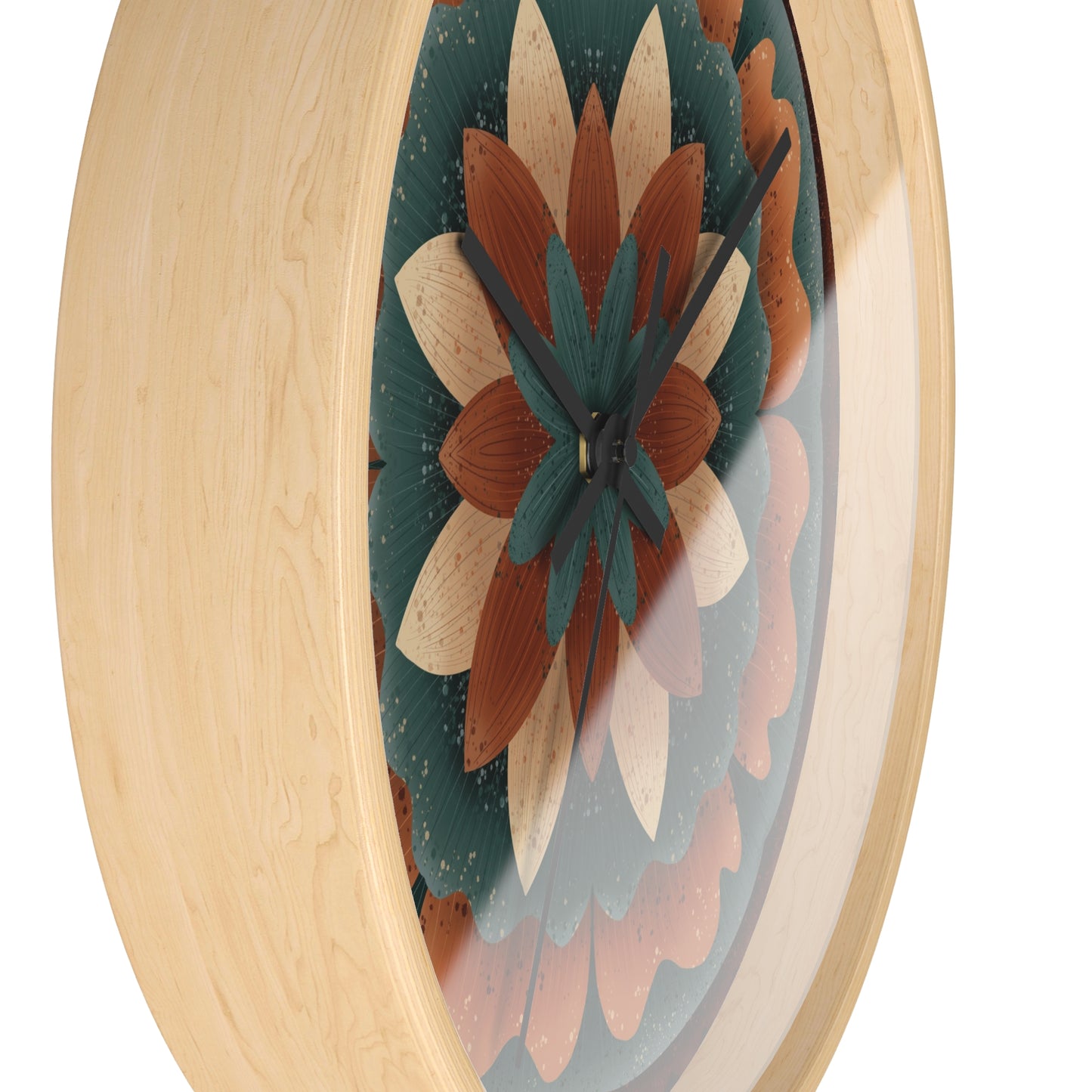 Harvest Harmony Wall Clock | 10" Wooden Frame Wall Clock by Anndria | Silent Mechanism, Unique Home Décor